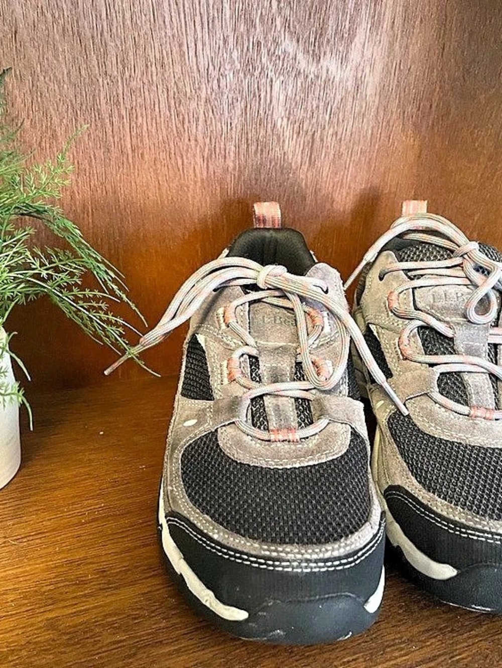 L.L.Bean Trail Model Hiking Shoes Gray & Black size 8